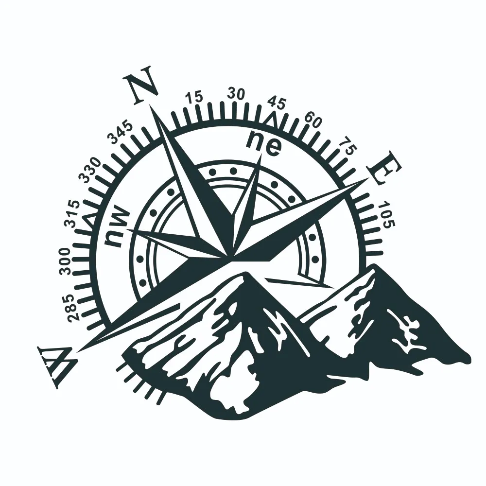 

Compass Navigation Sticker Decal Large Easy To Install PVC Accessories