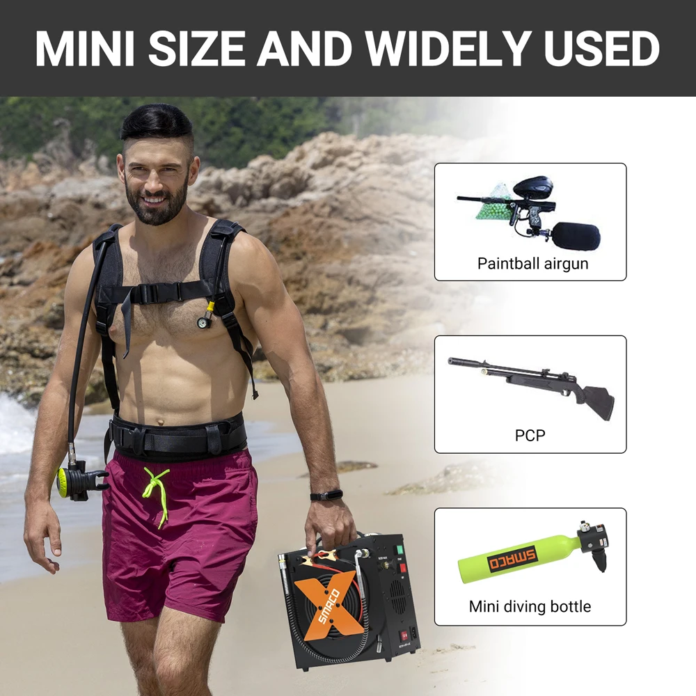 Воздушный компрессор SMACO PCP бак для Акваланга высокого давления пейнтбола
