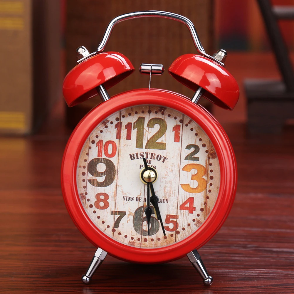 1 шт. домашний ретро будильник светильник цифровые часы Круглый номер звонок
