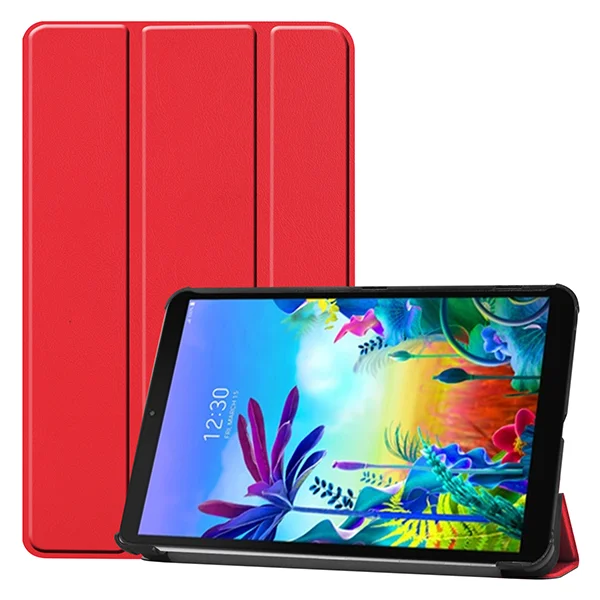 Магнитный чехол для LG G PAD 5 LM-T600L/T605L смарт-чехол из искусственной кожи для LG G PAD 10,1 дюймов планшет T600 T605 защитный чехол-книжка - Цвет: Red