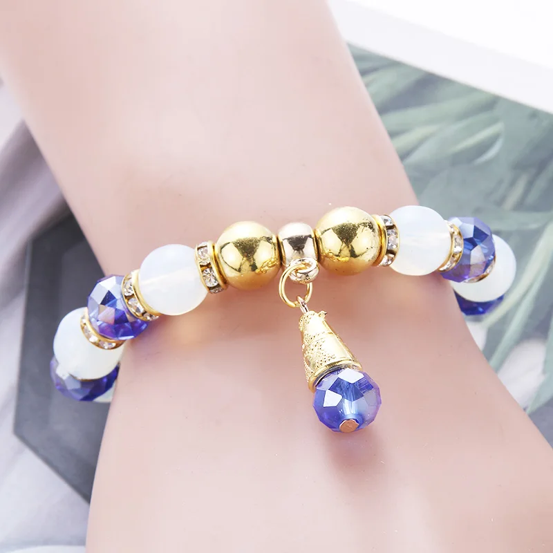 30 Стильный Эластичный браслет из бисера высокое качество золотые бусины