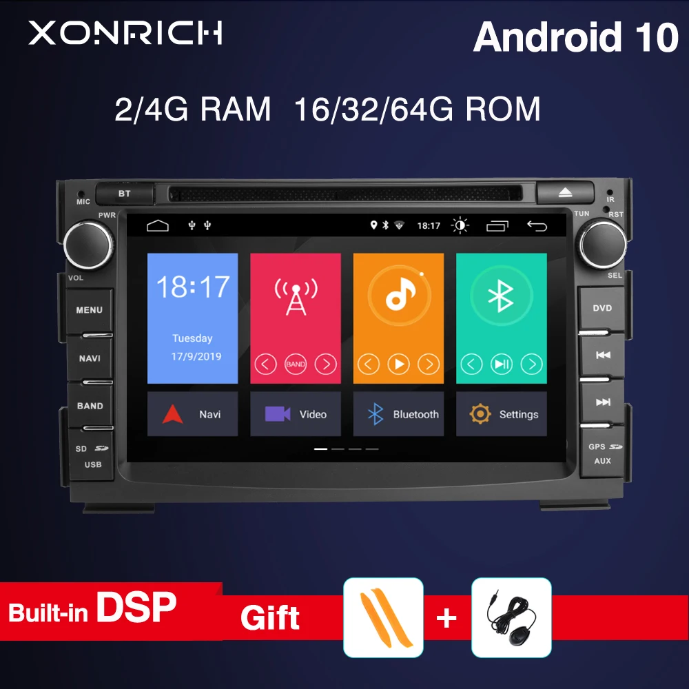 Автомобильный мультимедийный dvd-плеер IPS DSP 4G 64G 2 Din Android 10 для KIA Ceed 2009 2010 2011 2012