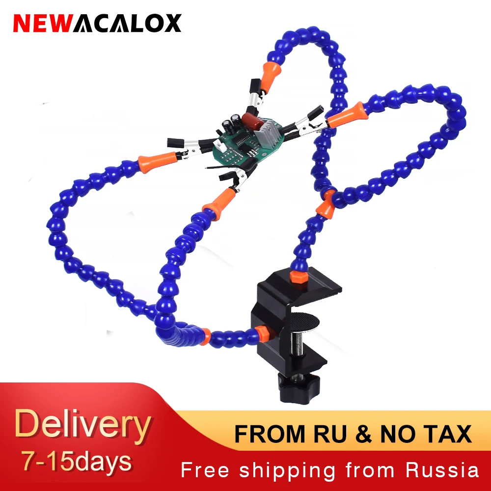 

NEWACALOX зажим для стола, инструмент для пайки, гибкая рука, Аллигатор, зажим для печатной платы, подставка для паяльника