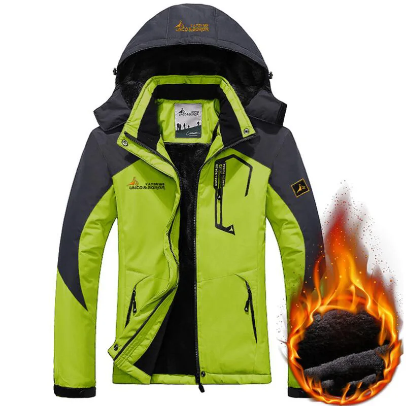 Men light green Зимняя мужская куртка, толстая ветрозащитная парка с капюшоном, мужские куртки и пальто, ветровка для улицы, водонепроницаемая куртка, 6XL Jaqueta masculina - Цвет: Men light green