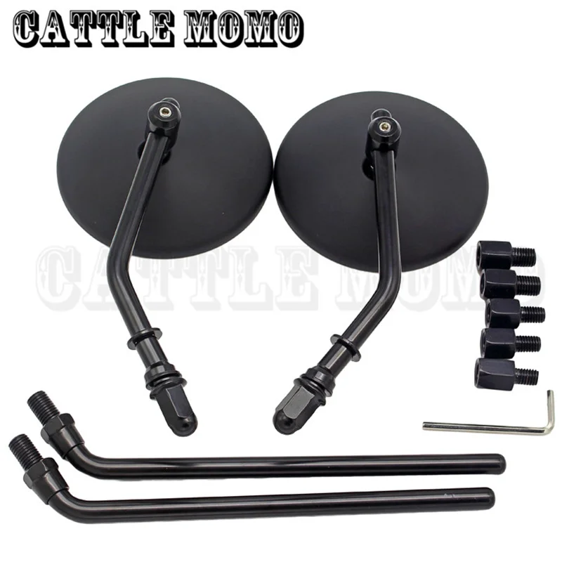 Мотоциклетные круглые выпуклые зеркала заднего вида в стиле ретро для Harley 883 1200