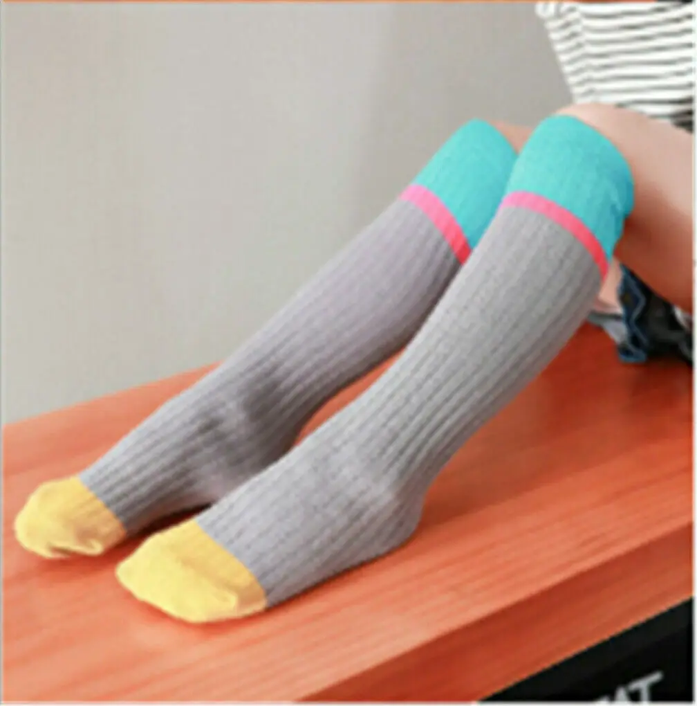 Брендовые новые детские гетры Осенние до колена в полоску для мальчиков и