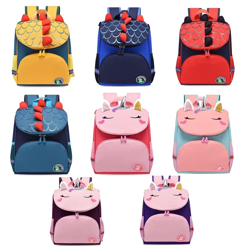 Детские рюкзаки с мультипликационным 3D динозавром, сумки для маленьких мальчиков и дошкольников, милые школьные сумки для маленьких девоче...