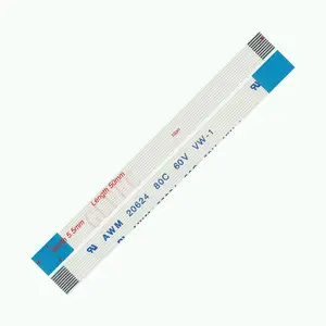 10pin 0.5pitch 50mm-600mm B-type Flexible Flat Cable FFC awm 20624 ROHS for TTL LCD DVD Computer