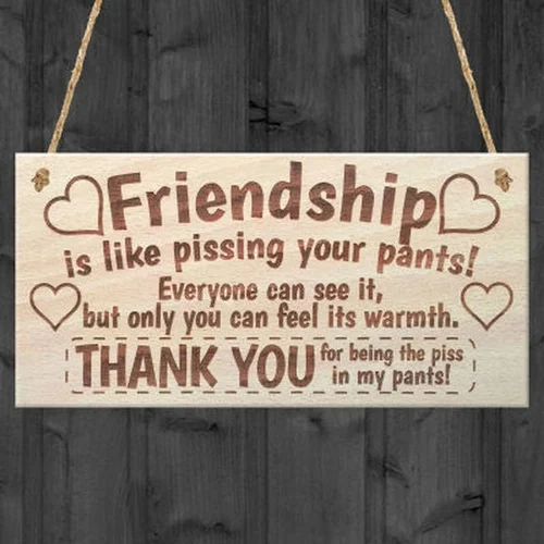 

1PC Vintage Shabby Style Friendship Sign Best Friend Board Chic Heart Thank You for Home Decorations