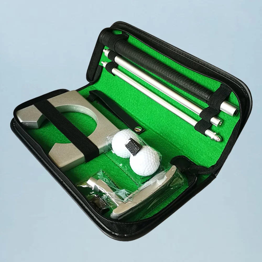 

1 Set Portable Putter Practice Set Travel Indoor Holder Golfer Training Aids Tool