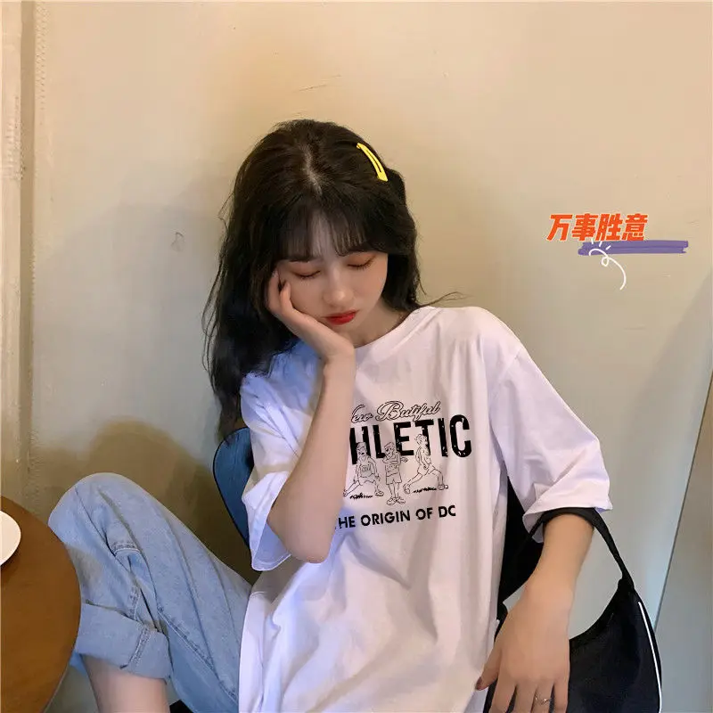 

white letter printing T Shirt Letter Print Women Short Sleeve Summer Tops Tee lovely top clothes vintage tee vintage tshirt