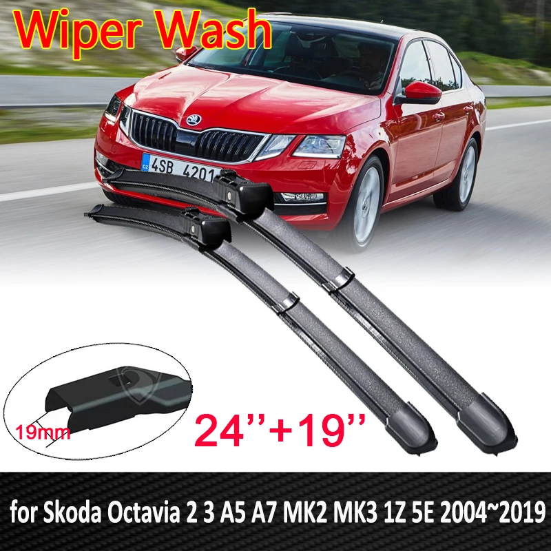 

Car Wiper Blade for Skoda Octavia 2 3 A5 A7 MK2 MK3 1Z 5E 2004~2019 Car Accessories Stickers Front Windshield Wipers 2005 2006