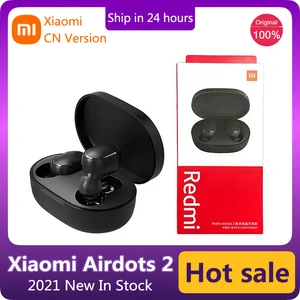 2021 xiaomi redmi airdots 2 tws bluetooth 5 0 true wireless headset ai controlled gaming earbuds with microphone noise reduction free global shipping