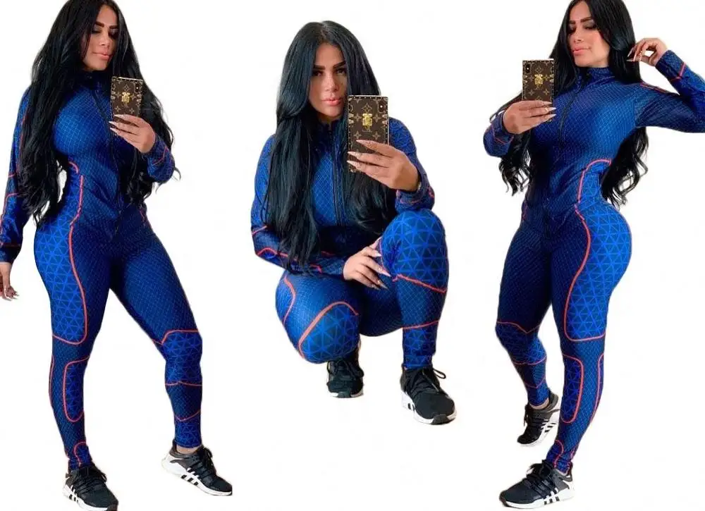 

fashion fr ladies plus size corset polyester set blue bodycon zip up activewear women one piece and rompers jumpsuits