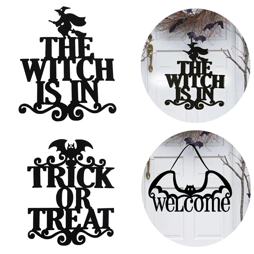 

Настенная дверь ведьмы из нетканого материала, подвесное украшение на Хэллоуин, «трюк или лакомство»
