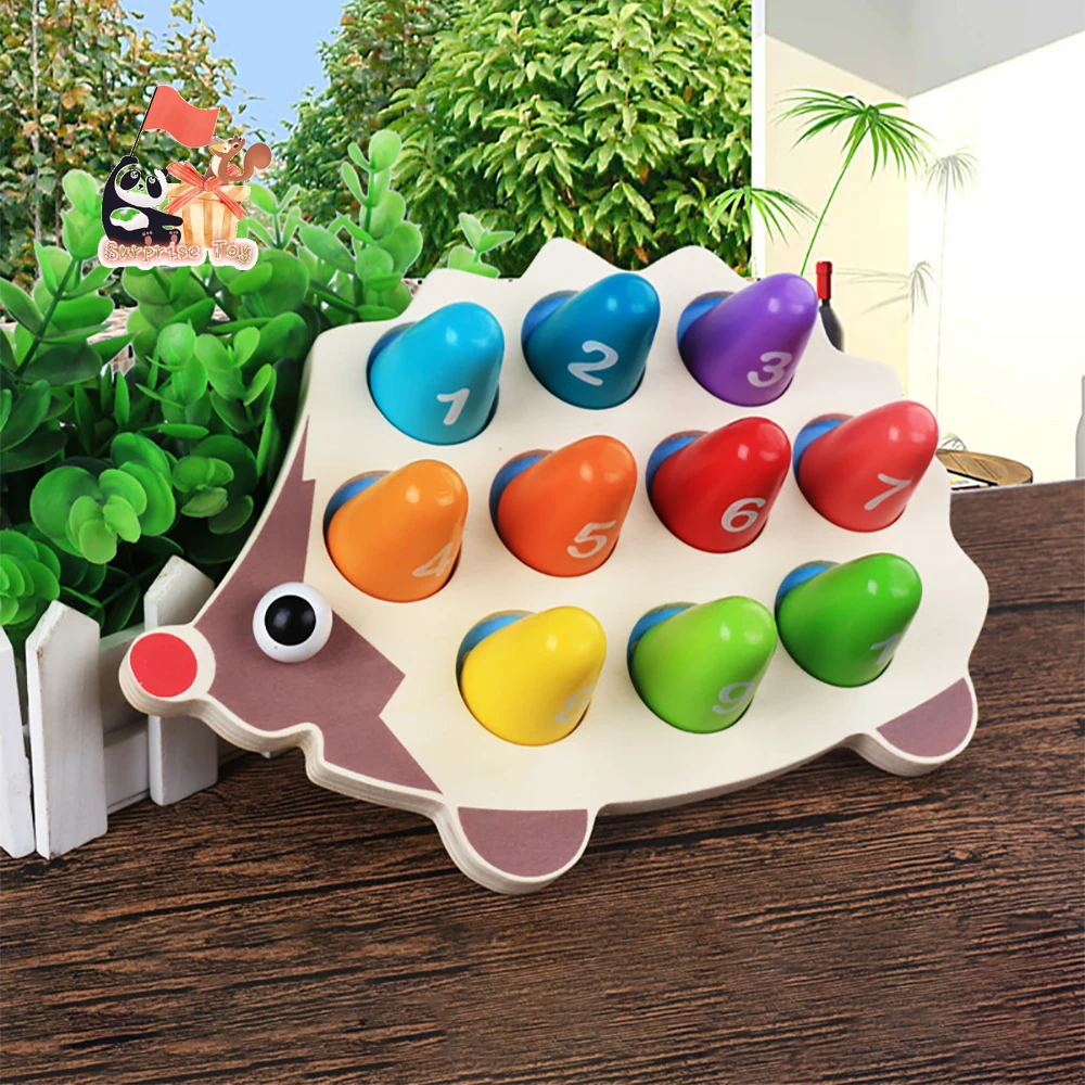 Деревянный Ежик номер соответствующие блок игрушки для детей Обучающие