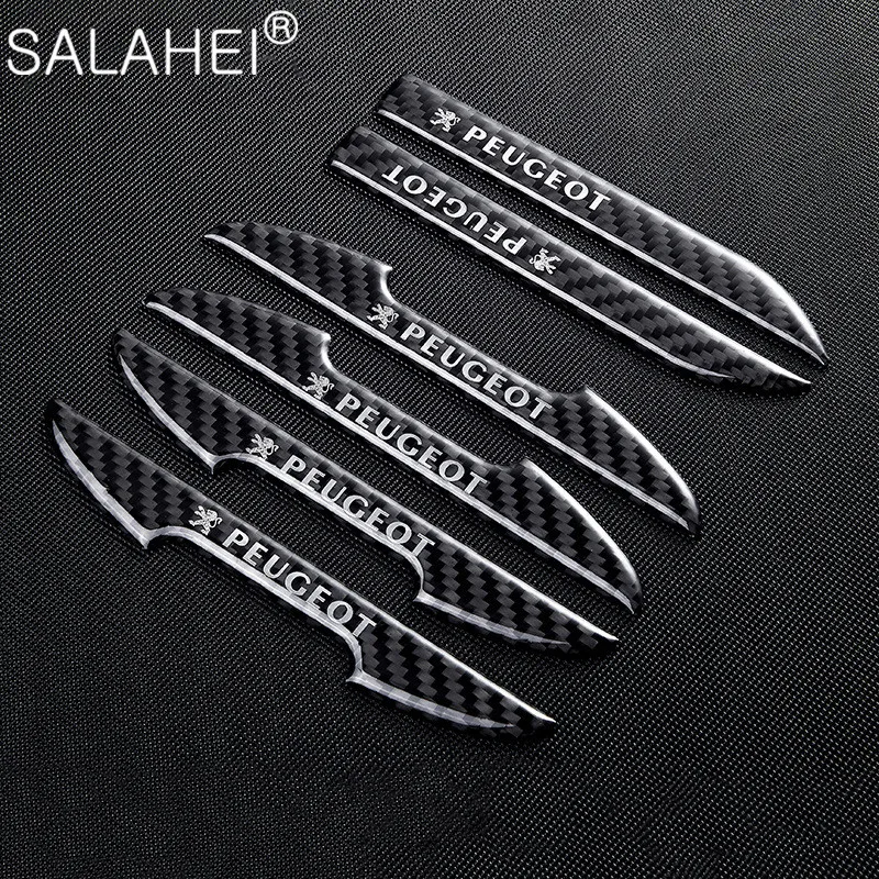 

Carbon fiber Car Door Anti-collision Bumper Strip Guards Side Protector Stickers For Peugeot 308 301 5008 408 307 206 207 Style