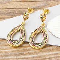 aibef 16 style hot sale earrings for women geometric cubic zirconia dangle drop gold earings pendant 2021 fashion jewelry