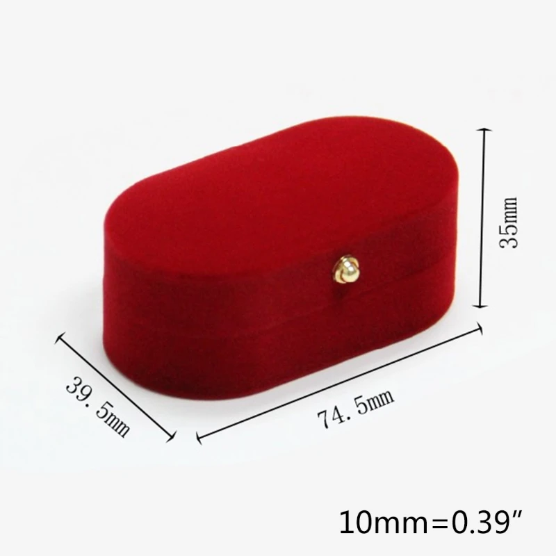 

Portable Double Rings Box Display Jewelry Holder Wedding Engagement Ring Case D5QB