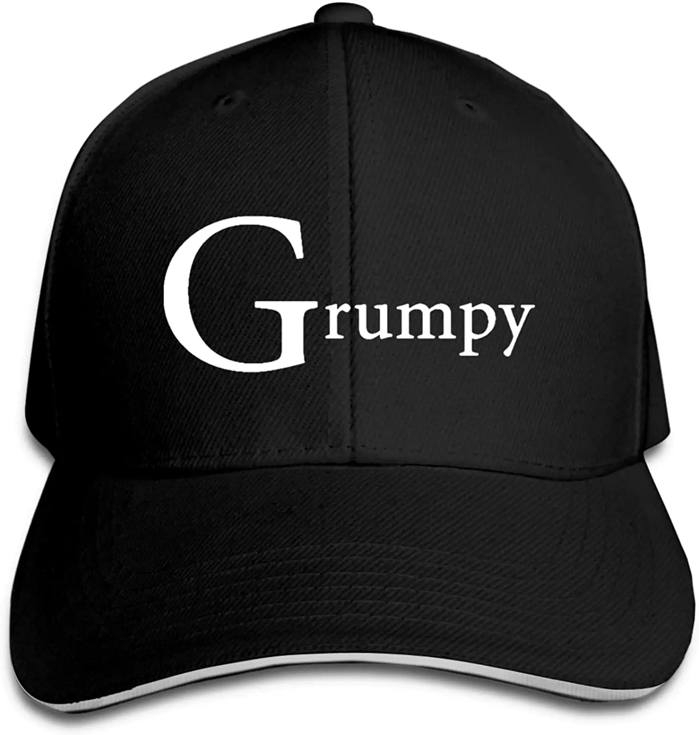 

Grumpy Sandwich Hat Printed Baseball Cap Headgear Unisex Outdoor Casquette Black