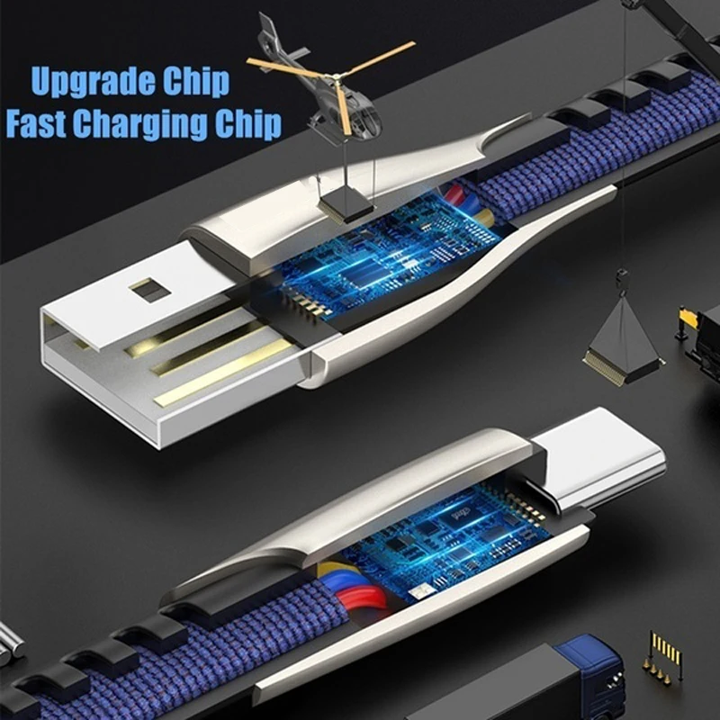 Кабель USB Type-C 5 0 A быстрое зарядное устройство нейлоновый плетеный кабель C