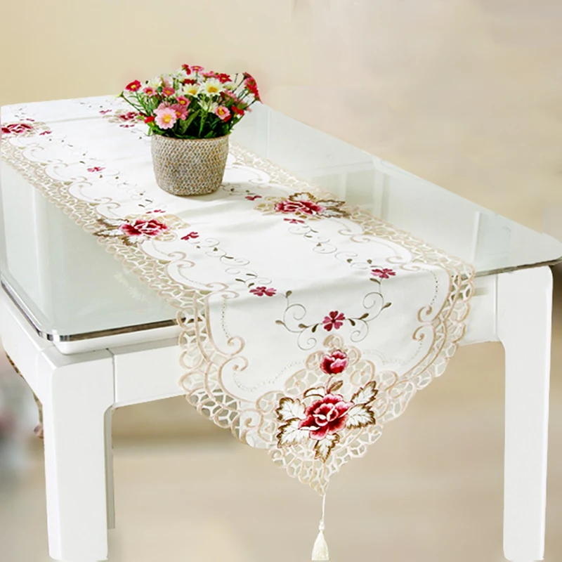 Модная скатерть с вышивкой цветочные кружева пыленепроницаемые Чехлы для стола