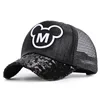 Disney Mickey Mouse Baby Baseball Cap For Kids Hip Hop Hat Sequins Letter M Boys Girls Mesh Sun Caps Children Princess Hats 3