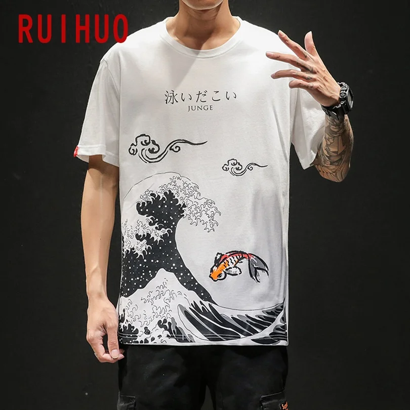 RUIHUO 2021 новые летние хлопковые футболки с короткими рукавами для мальчиков