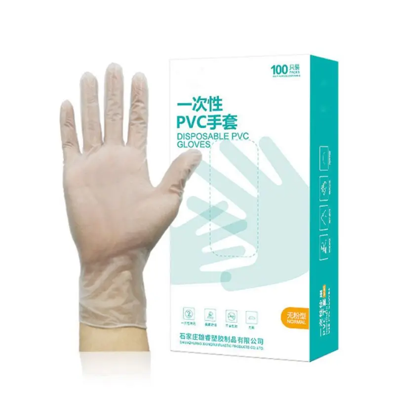 

100Pcs Disposable PVC Gloves Protective Thick Transparent Plastic Safety Mittens
