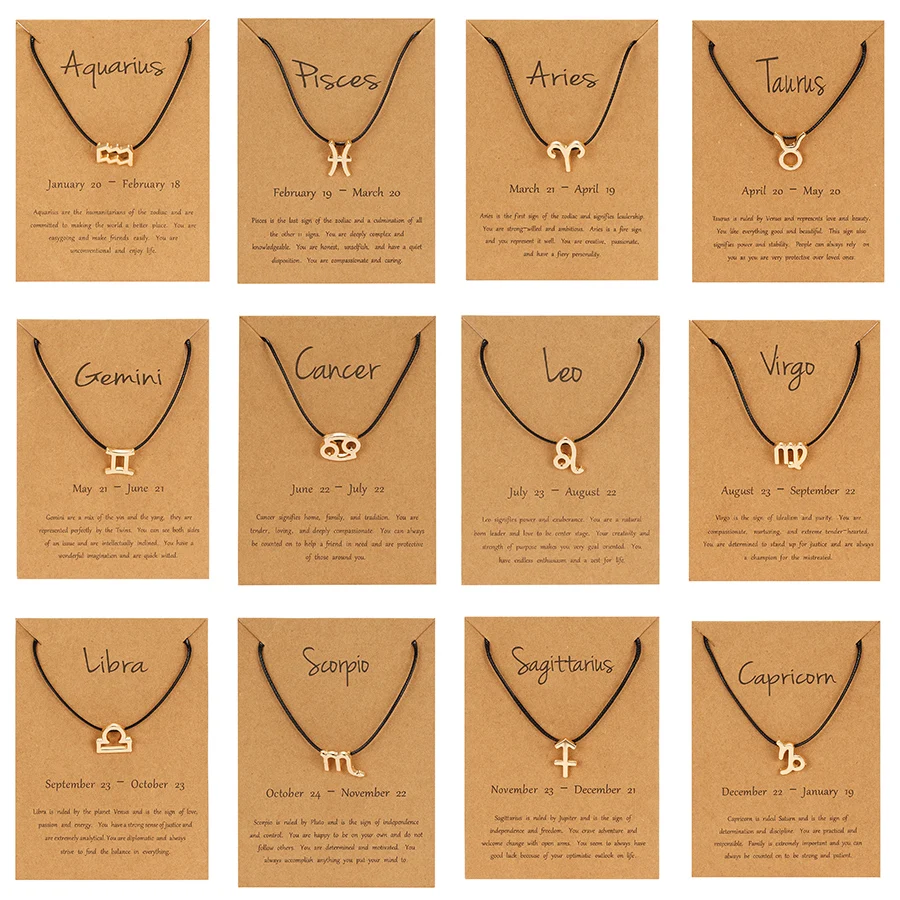 Браслет-цепочка женский с подвеской в виде знака зодиака браслеты датой рождения