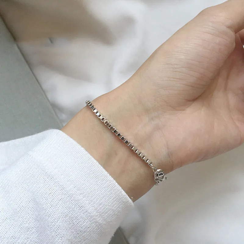 

YAOLOGE Silver-Plated Nostalgic Fashion Thick Chain Bracelet Simple Word Decorative Bracelet Bangle For Women Hand Jewelry
