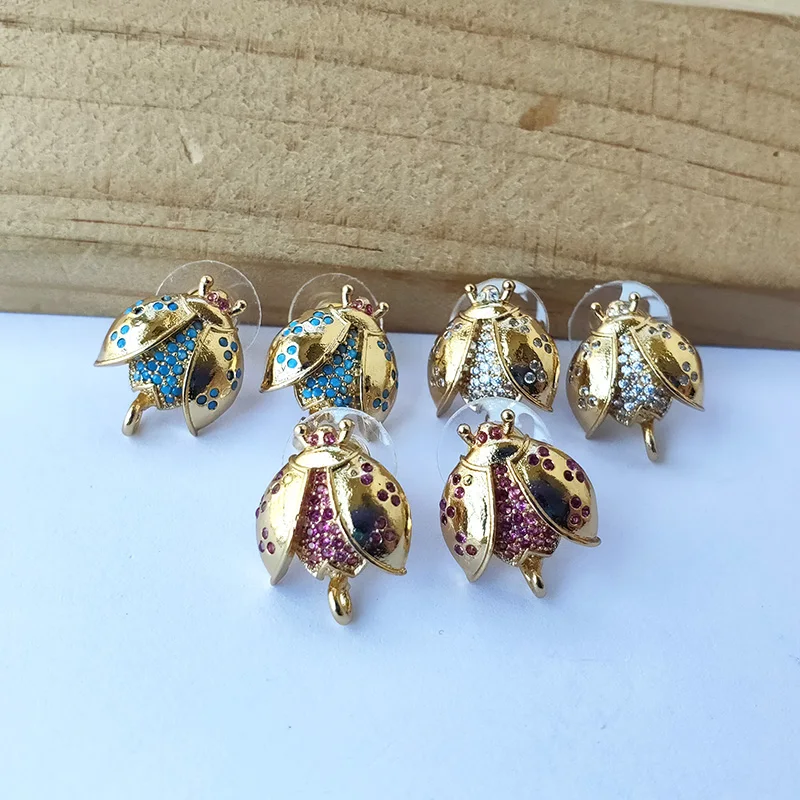 1 пара носков с рисунком божьей коровки в форме насекомых Стад серьги пост петлей