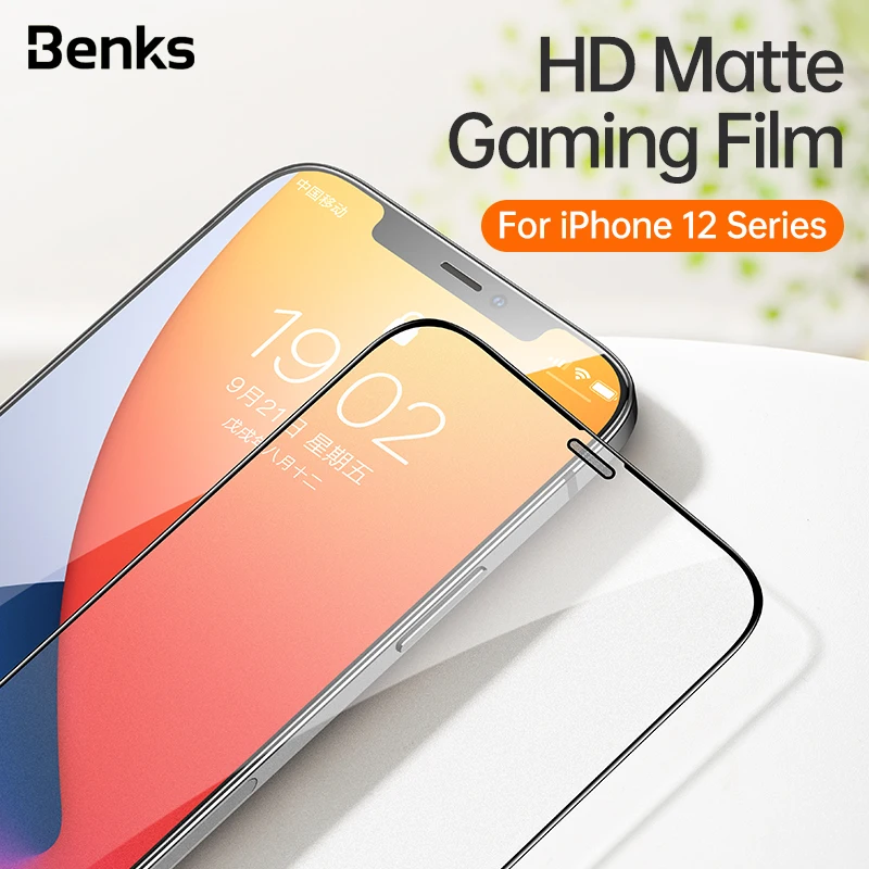 benks vpro hd matte dustproof mesh film for iphone 12 mini pro max tempered glass anti fingerprint game screen protector free global shipping