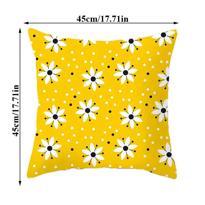 

Geometric Modern Sofa Pillowcase Cartoon Cute Cushion Cover Household Items Sweet Small Fresh Floral Decorative Pillowcase
