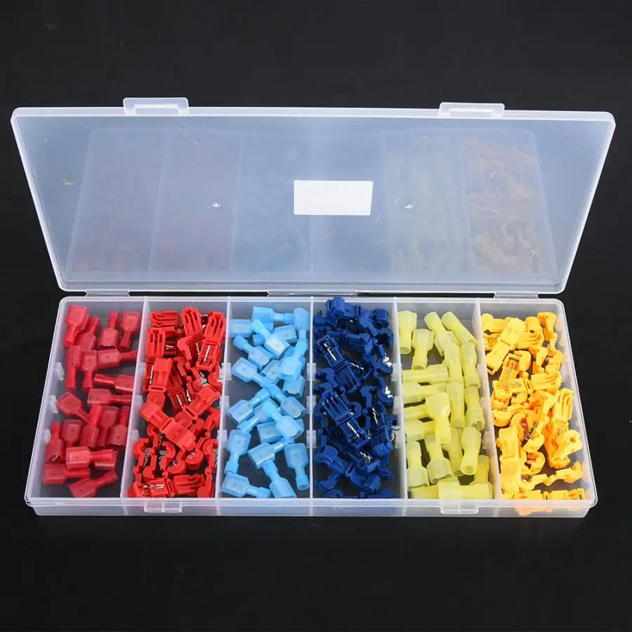 120 шт. быстроразъемный терминал красный синий желтый мужской и женский проводной