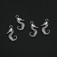 12pcslot 13x23mm antique silver plated hippocampus charm marine life pendants for diy earring jewelry making supplies materials
