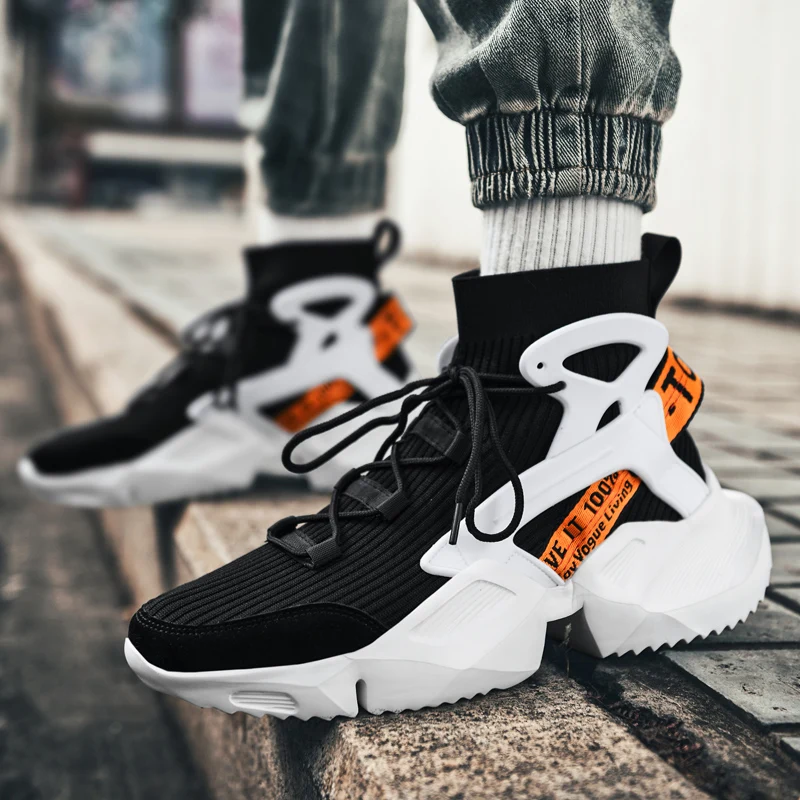 

New Trendy Mesh Men Sneakers Hip-hop Thick Sole Sport shoes Men Running shoes Road Walking Shoes Platform Retro Style Zapatillas