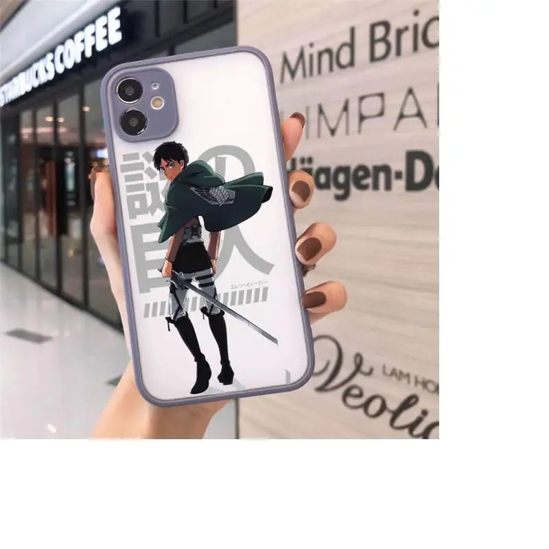 

My hero academia Phone Case For iPhone 12 11 Mini Pro XR XS Max 7 8 Plus X Matte transparent Gray Cover