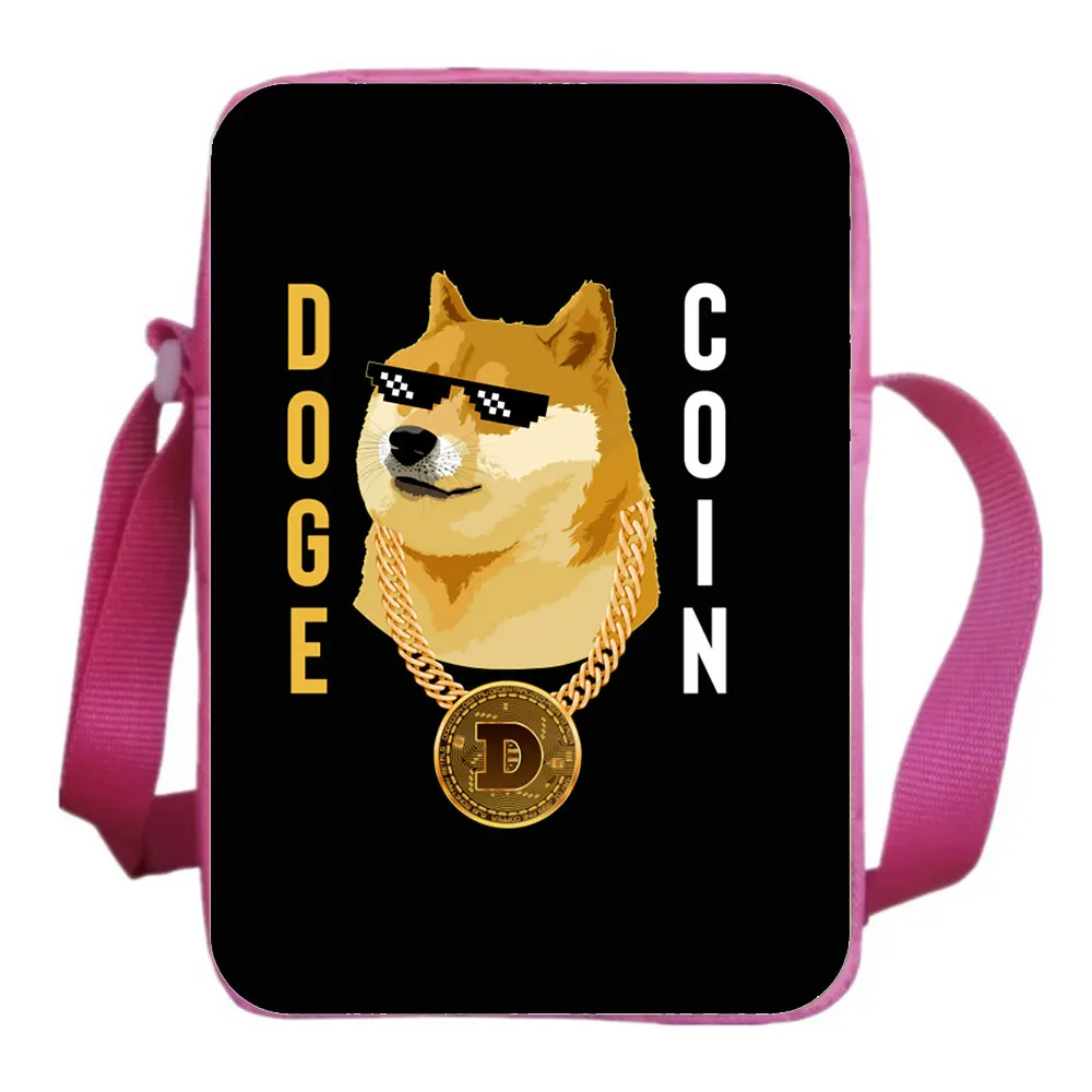 

Dogecoin School Bag Mini Phone Bag Boy Girl Shoulder Bag Casual Crossbody Bag Diagonal Small Backpack Light Messenger