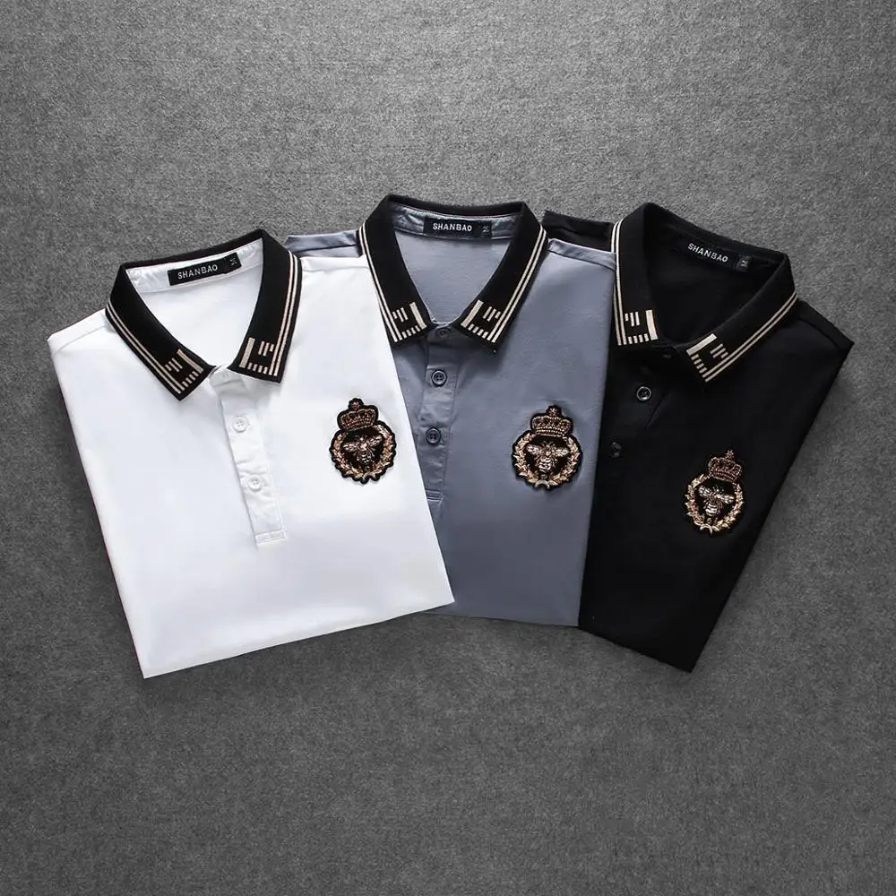 

Brand Men's Great Polo Shirt High Quality Mercerized Cotton Solid Polo Shirts Embroidery Short Sleeve Shirt 4xl 5XL E186