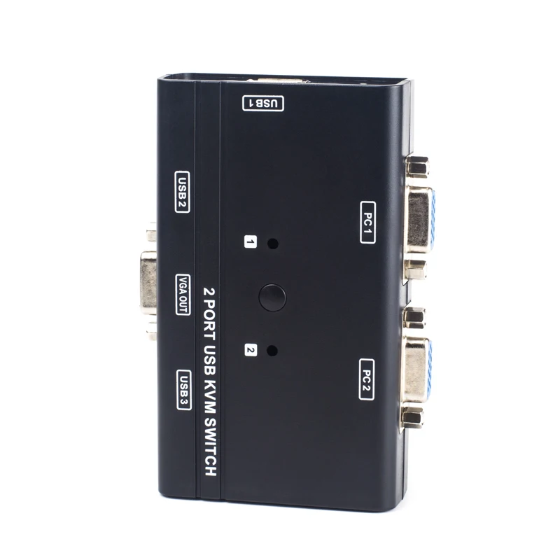 KVM-переключатель USB, 2 порта, ручное управление, 2 хоста, 1 набор USB-клавиатуры, мыши и монитора VGA, оригинальный кабель для управления нескольки... от AliExpress RU&CIS NEW