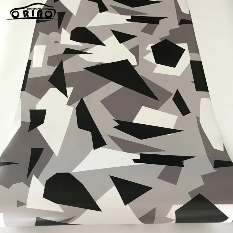 Черная белая серая Арктическая камуфляжная виниловая пленка для автомобиля