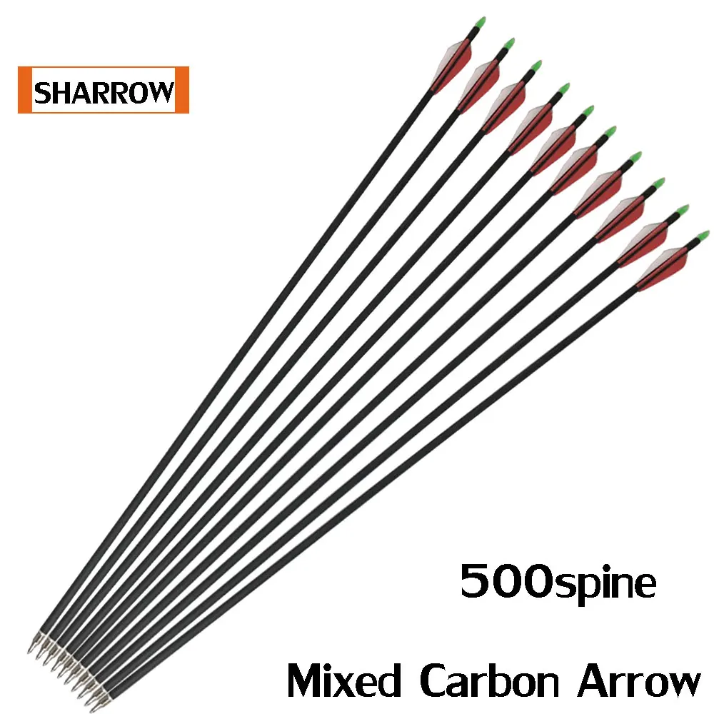 Стрельба со стрелками 500 6 шт./упак. Spine смешанные Углеродные железные болты стрелы