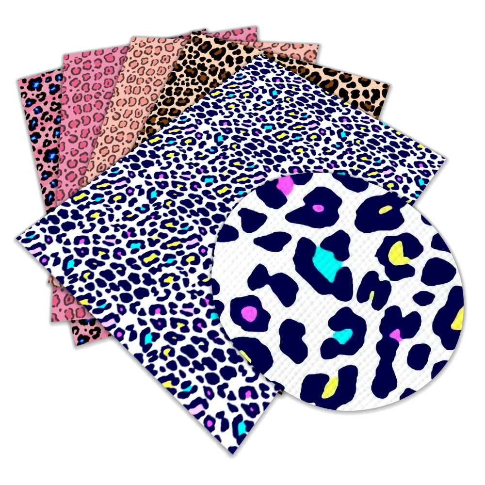 

30cm X 22cm Leopard Faux Leather Fabric Solid Color Suede Synthetic Leather DIY Sewing Material Decoration