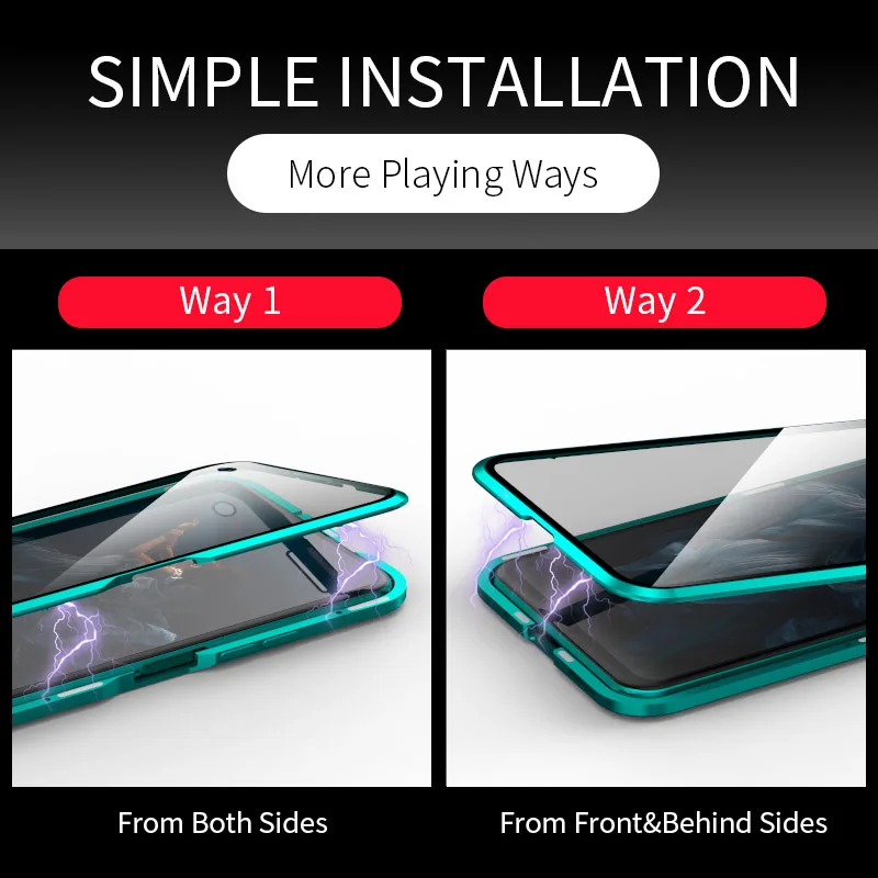 

Magnetic Adsorption Case For huawei P40 pro Case Double Side Glass Cover 360 Full Protect For huawei P40 Case Bumper Coque Funda