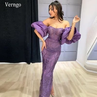 verngo 2020 lavender lace evening dresses 2020 mermaid removable puffy sleeves long prom gowns sweetheart sexy formal dress