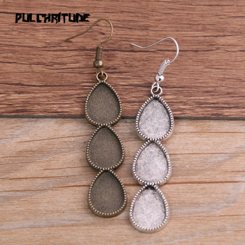 2 шт. 10*14 мм * 3 цвета капель воды основа для кабошона серег установка пустые крючки