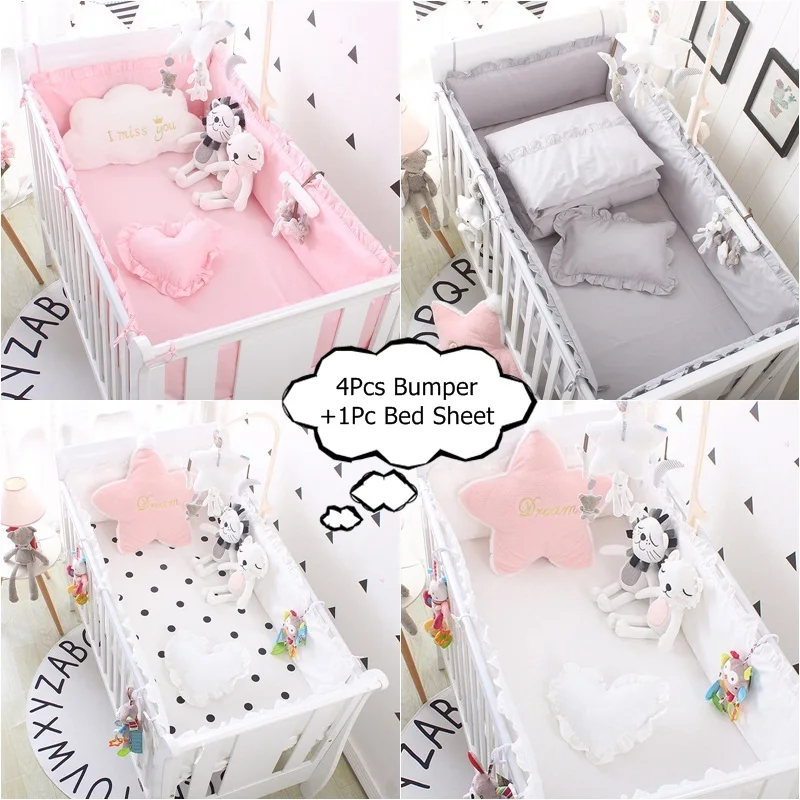 

Baby Bumper Newborn Bed Cribs Protector Baby Bumper Sheet Around Cushion Cot Pillows Newborns Room Decor Bedding Set Chambre