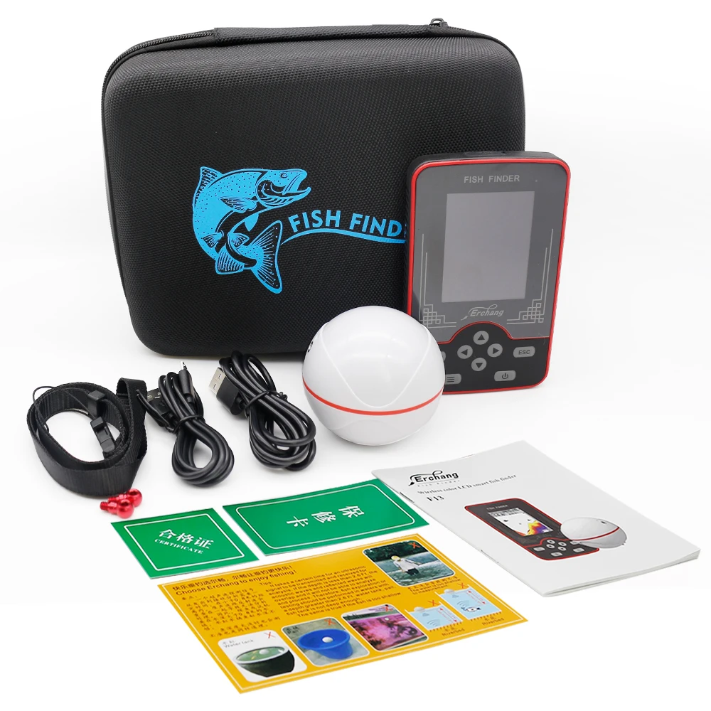 Эхолот Erchang беспроводной портативный с цветным ЖК-дисплеем и датчиком давления |