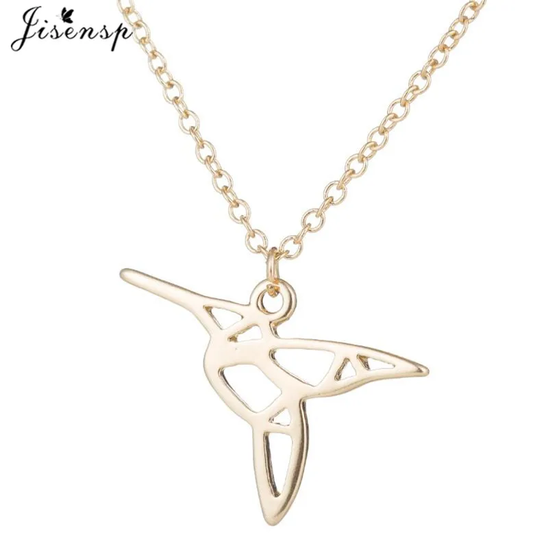 Модное ожерелье Jisensp в стиле оригами с подвеской виде милых животных колибри для